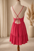 Rose Red open back dress