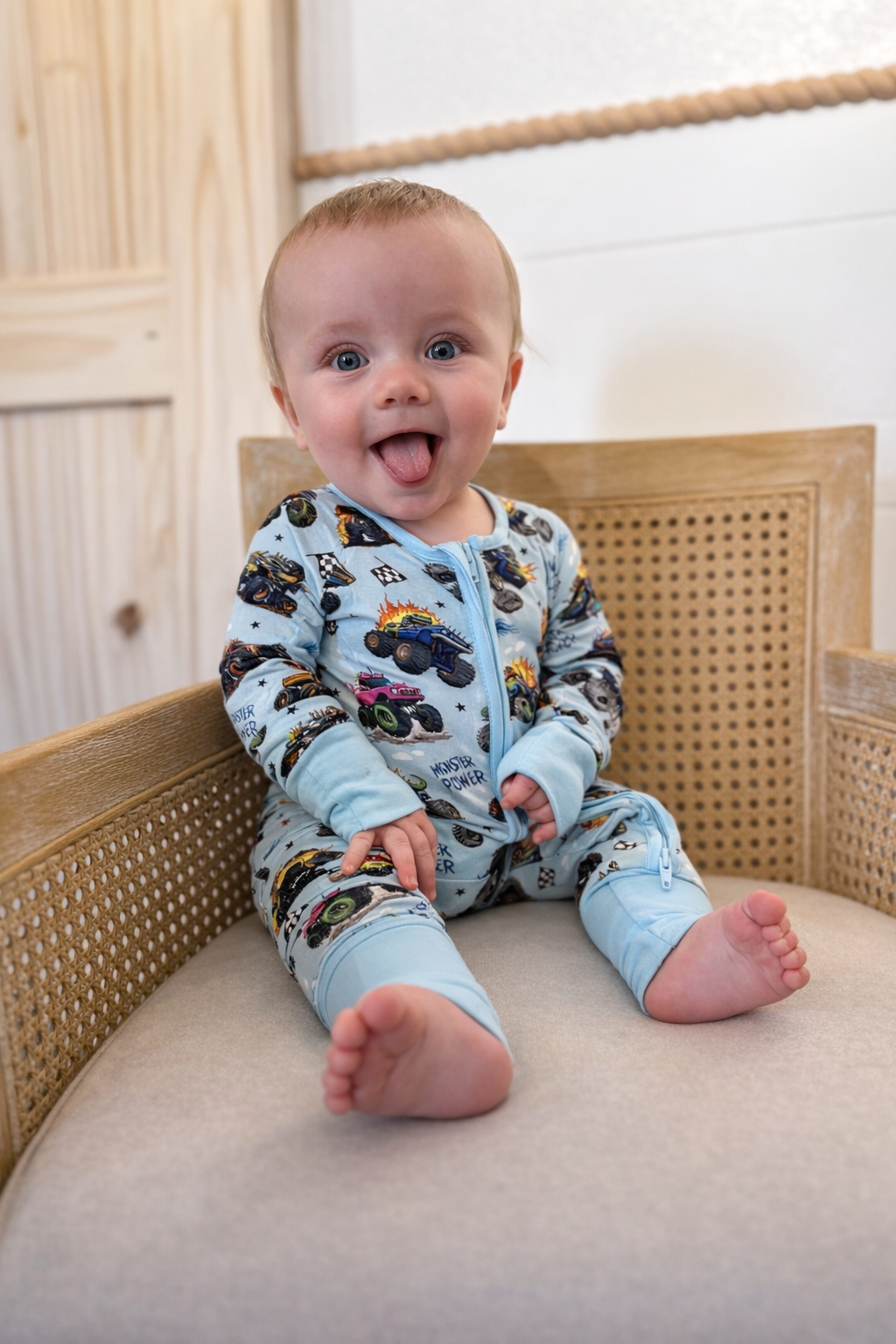 Monster power bamboo onesies