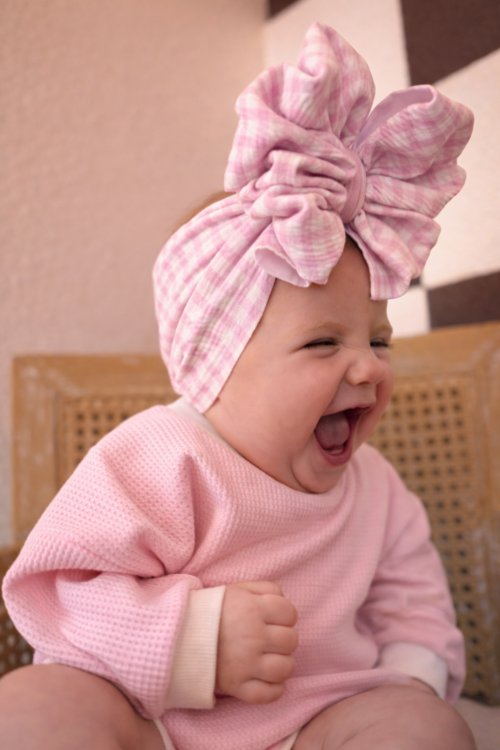 PINK PLAID BOW