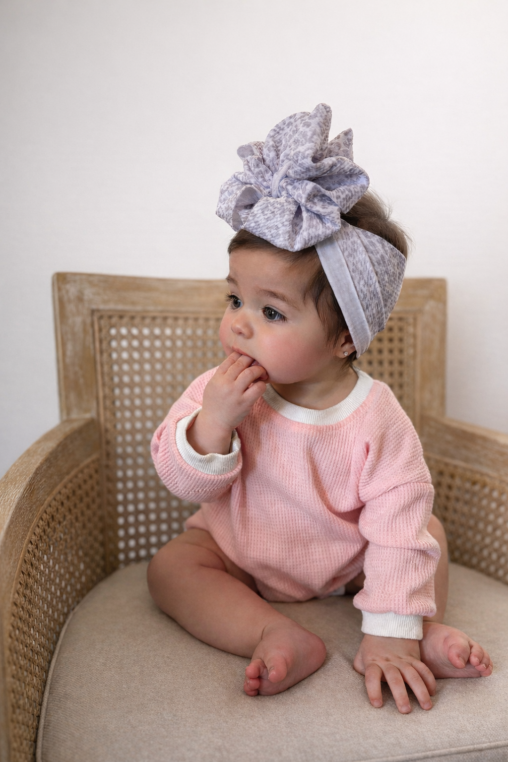 Pink waffle romper