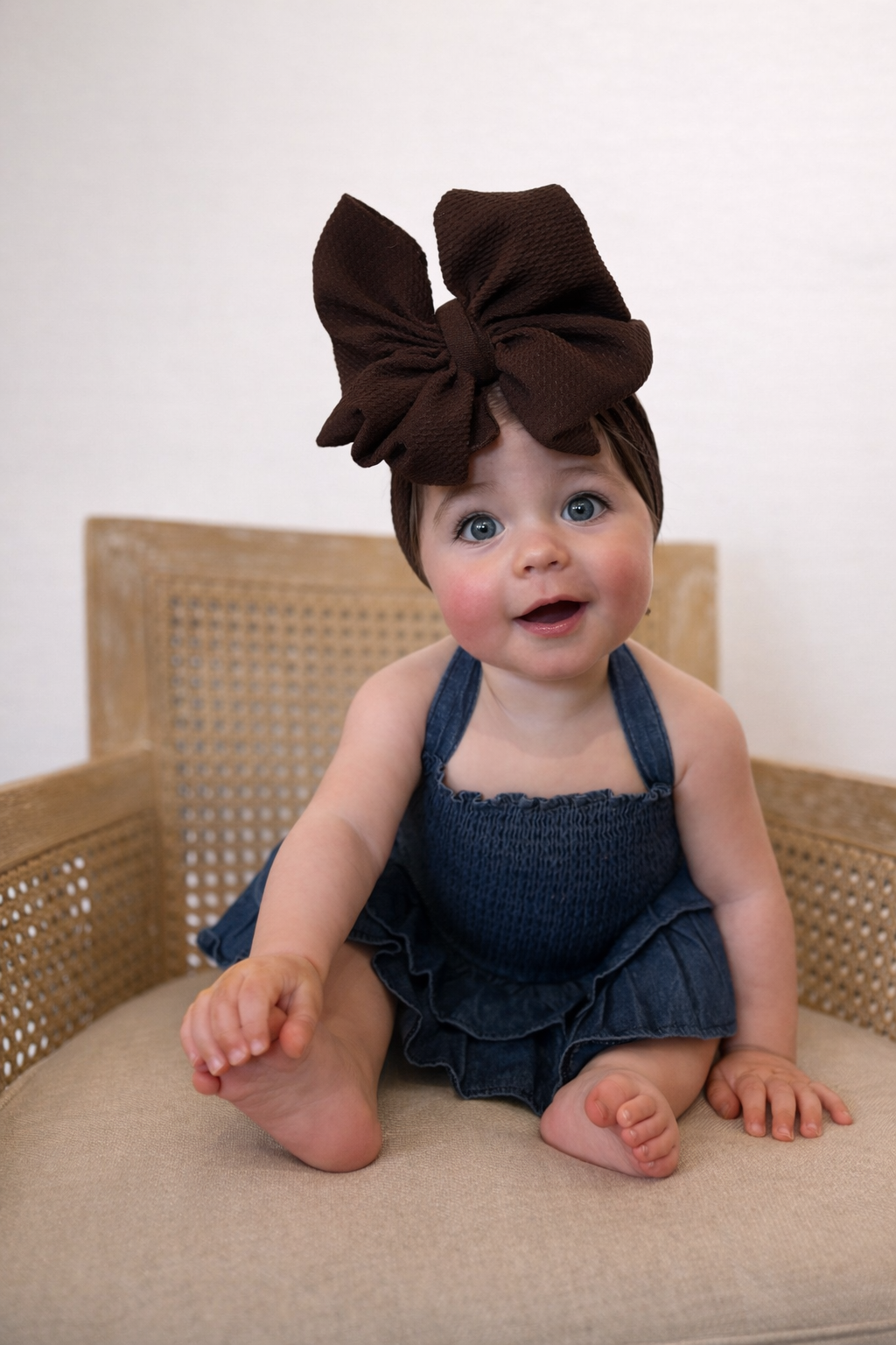 Blue jean baby romper