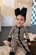 Checker Daisy Bamboo Zipper Romper