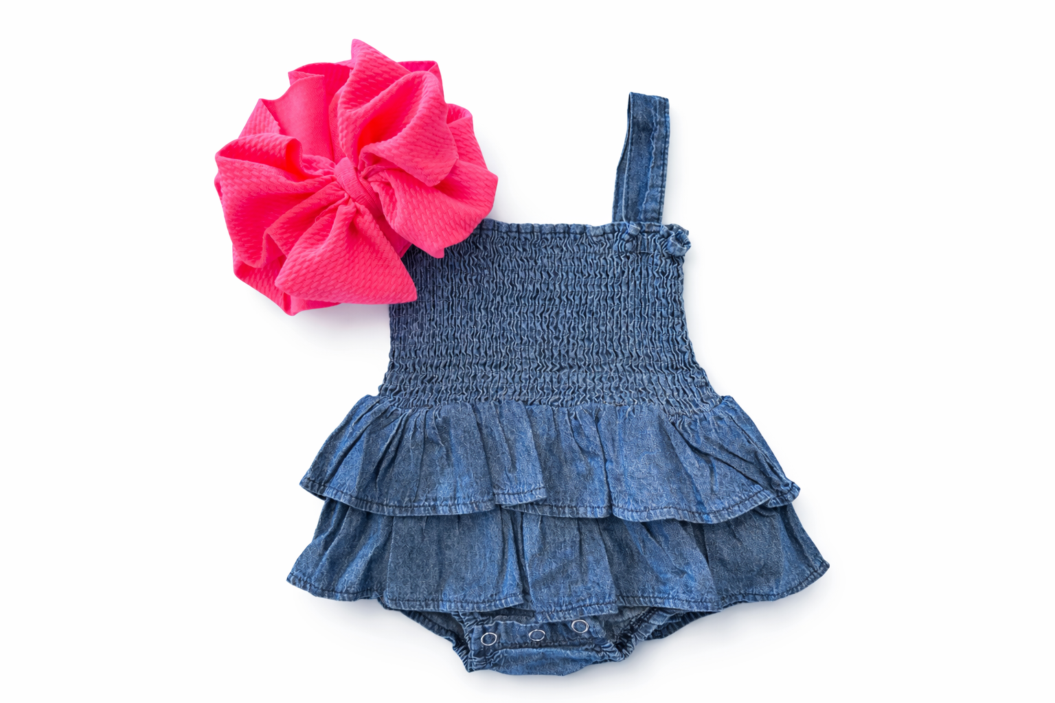 Blue jean baby romper