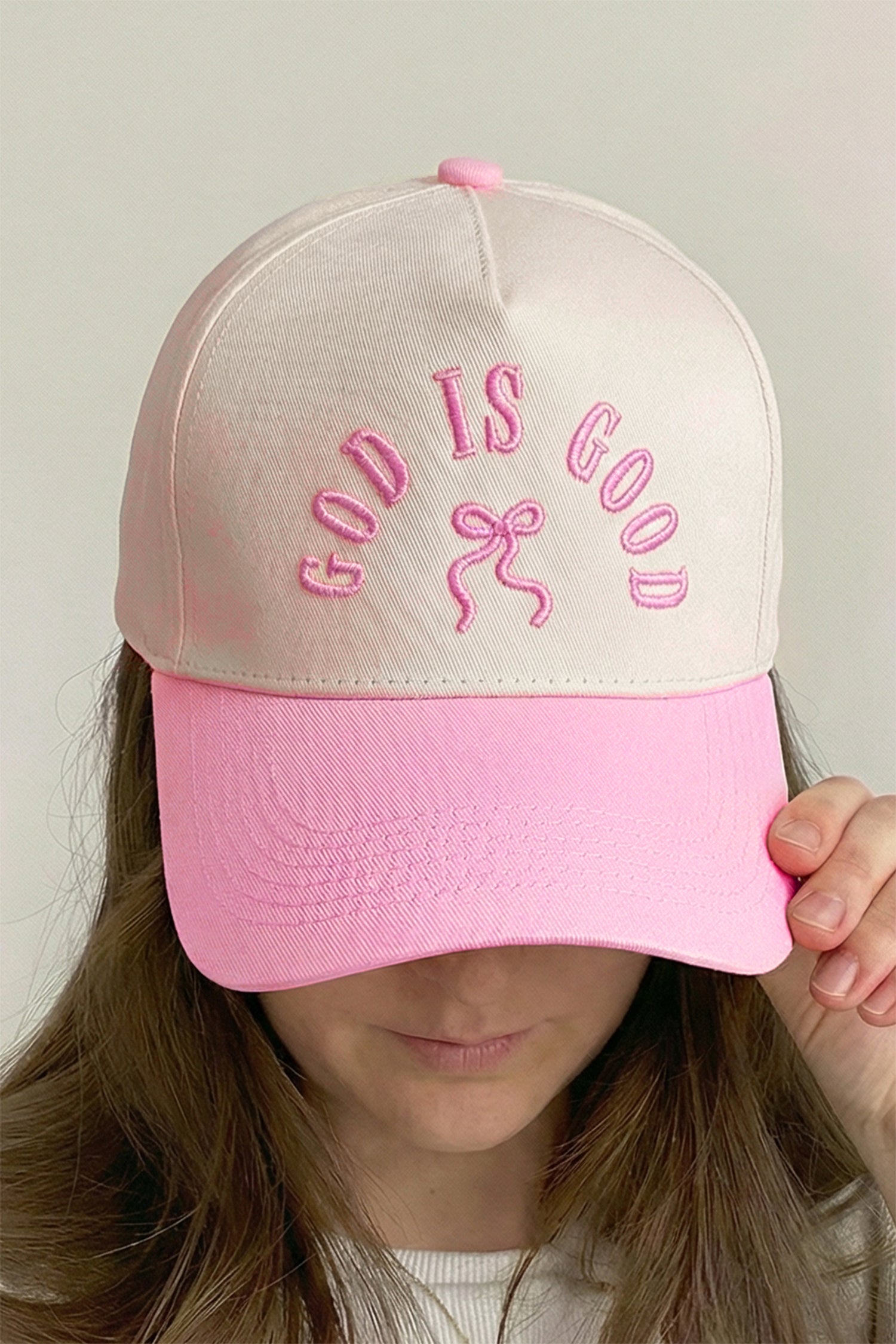 Pink GOD IS GOOD Embroidered