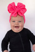 Neon pink bow