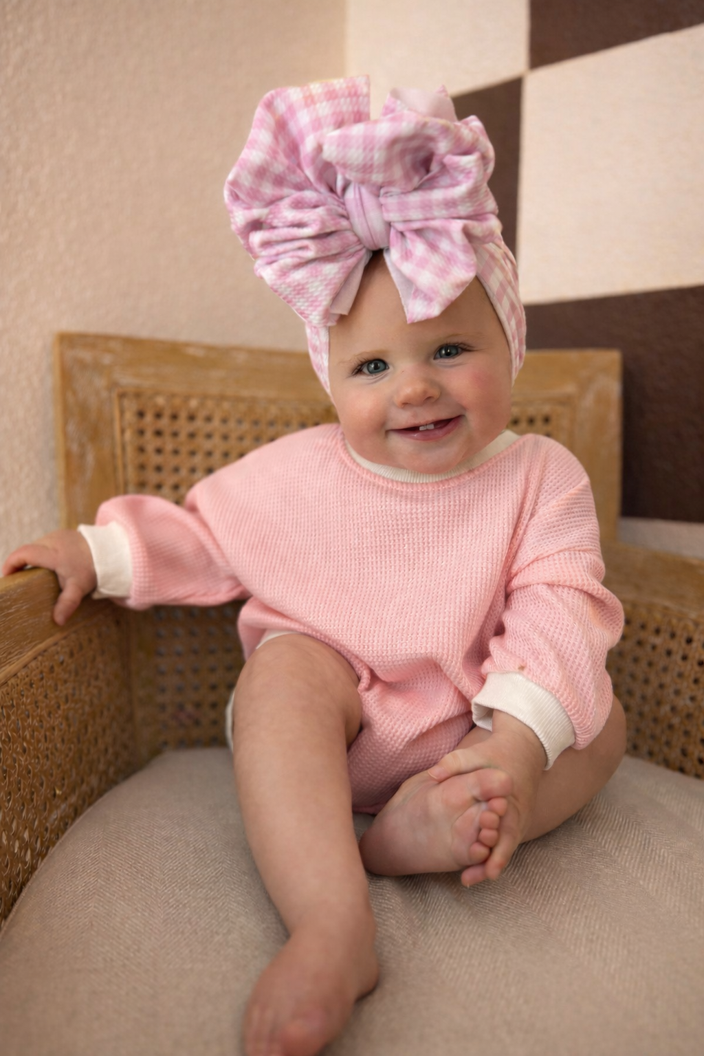 PINK PLAID BOW