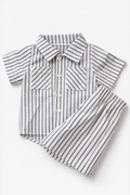 Striped button up set