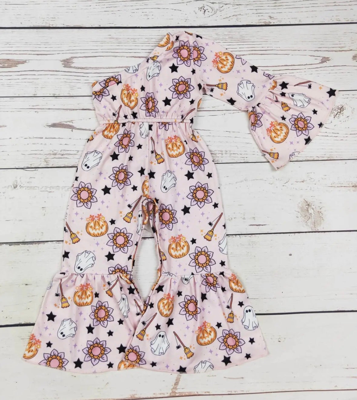 Girls One Shoulder Halloween Jumpsuit