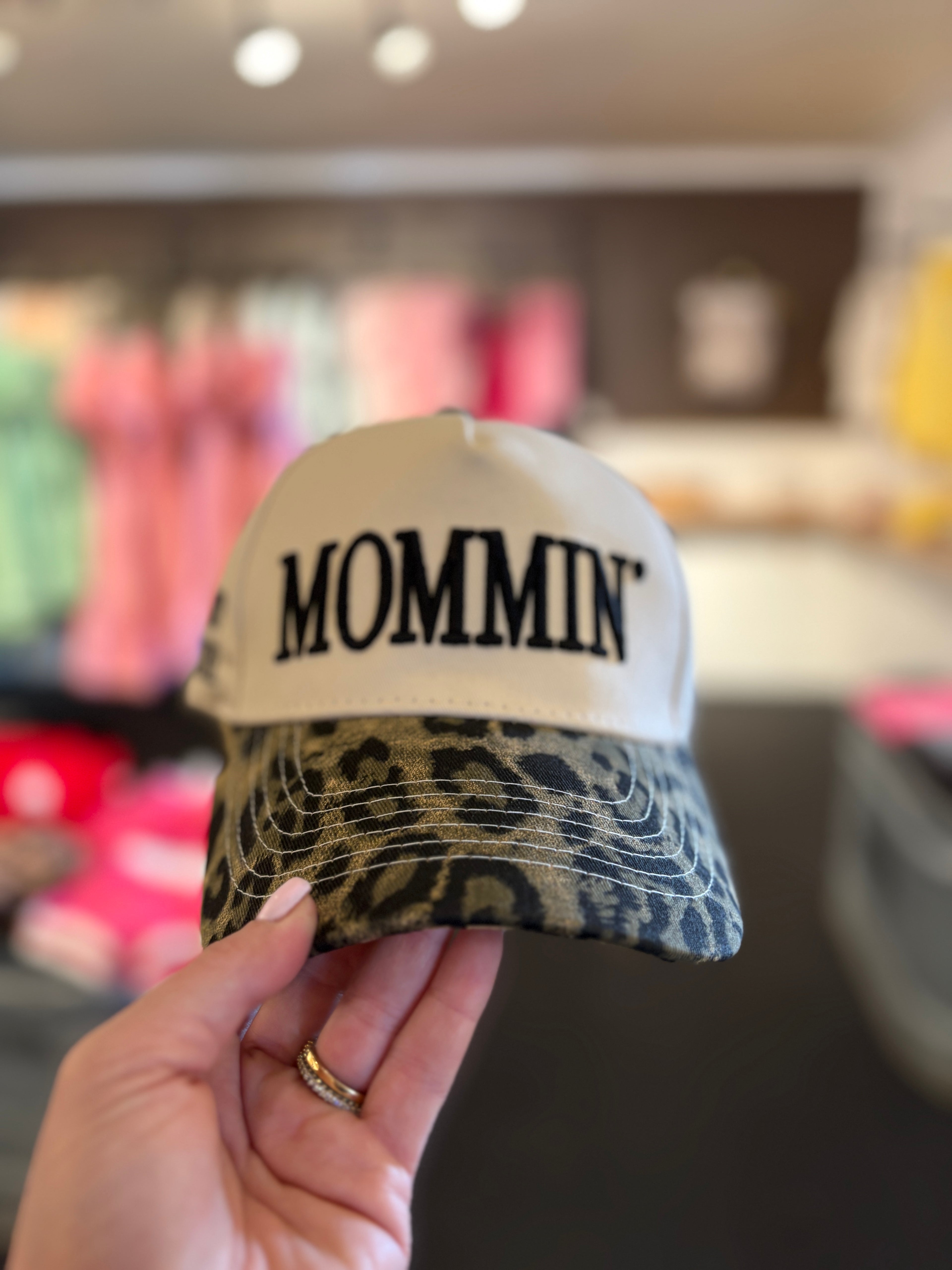 cheetah mommin hat