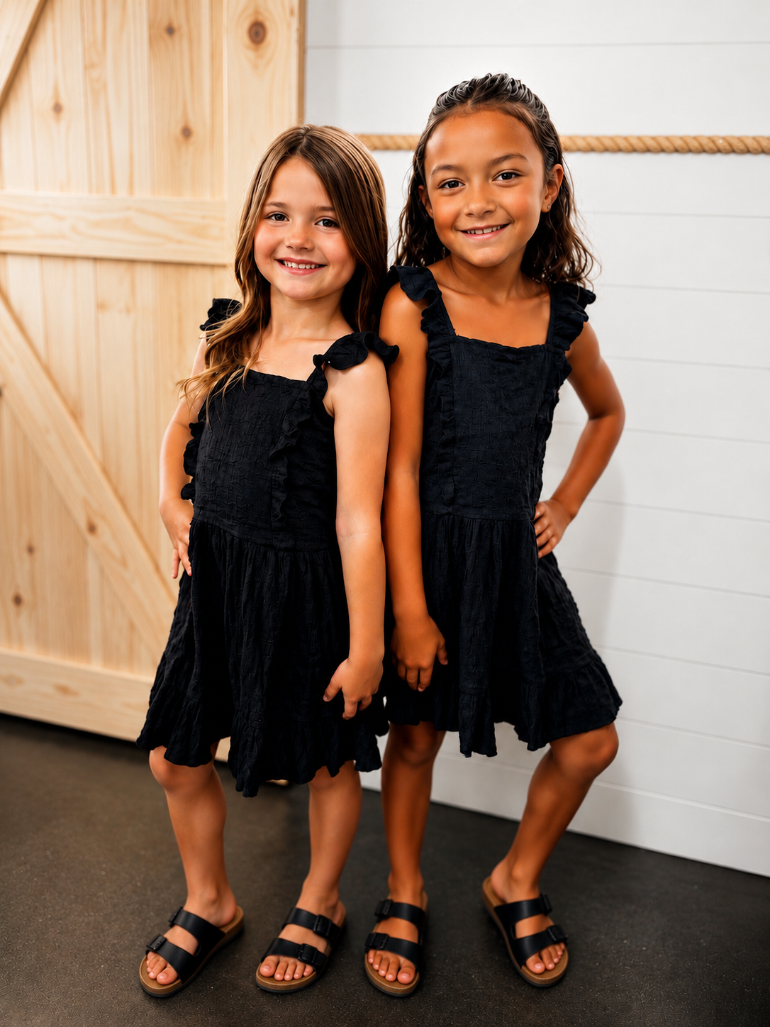 Black ruffled dress