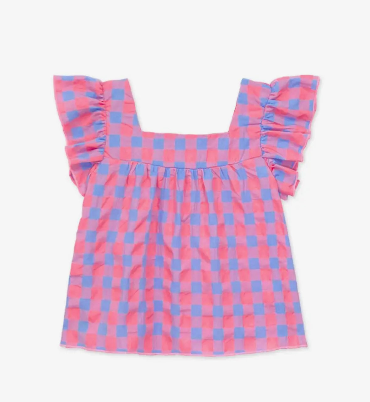 Pink & Blue Plaid Top