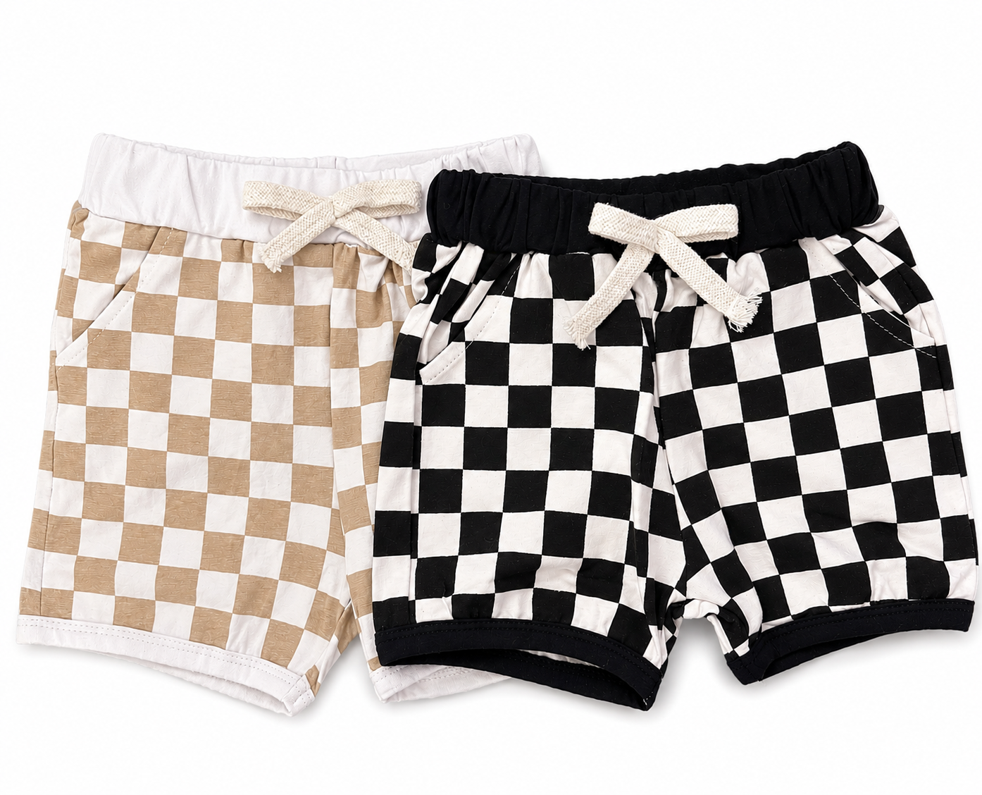 black & white checkered shorts