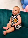 Tank Romper black checkered