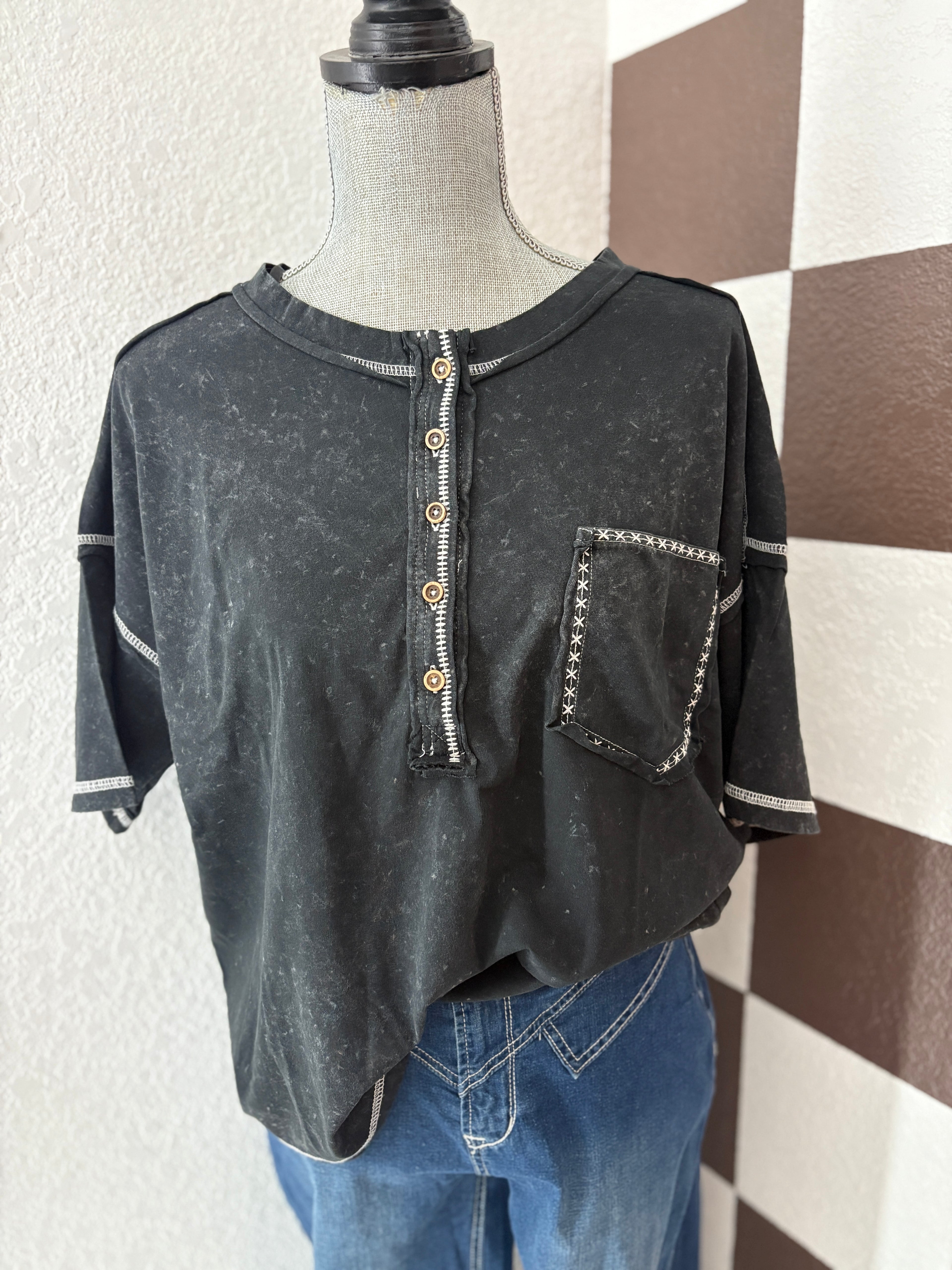 Mineral Washed Oversized Top