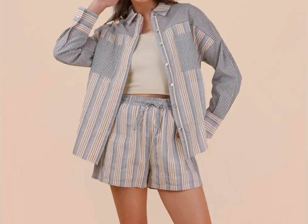 Stripe Woven Shorts