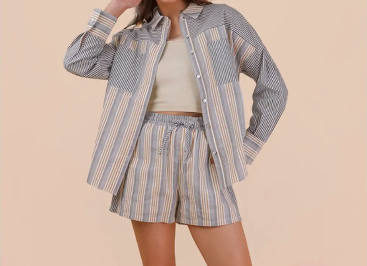 Stripe Woven Shorts