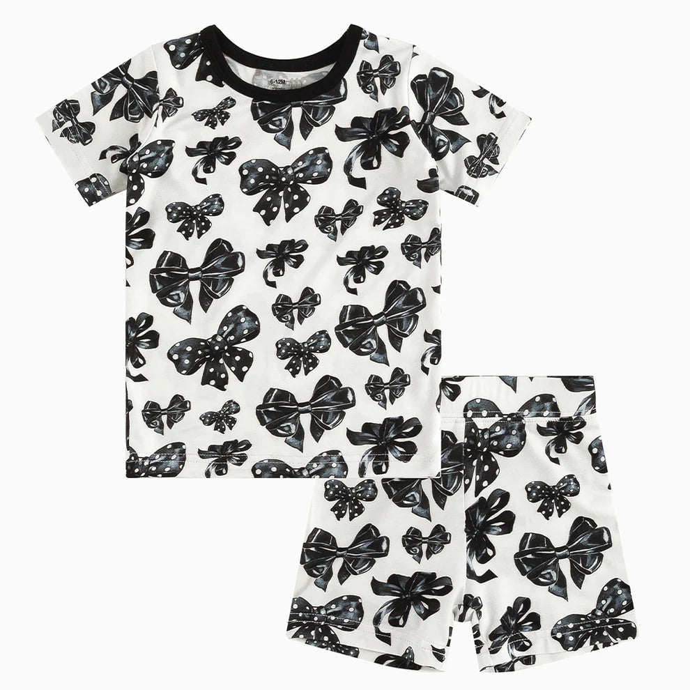 Bow Bamboo Pajama short sleeve Set