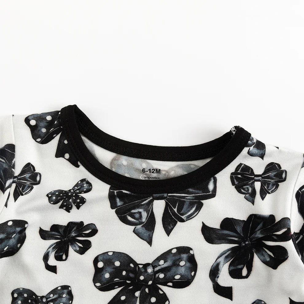 Bow Bamboo Pajama short sleeve Set