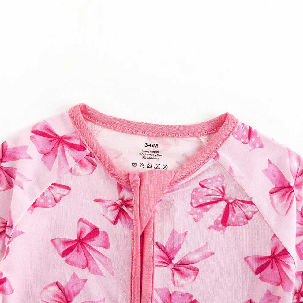 Sweet Bow Bamboo Zipper Romper