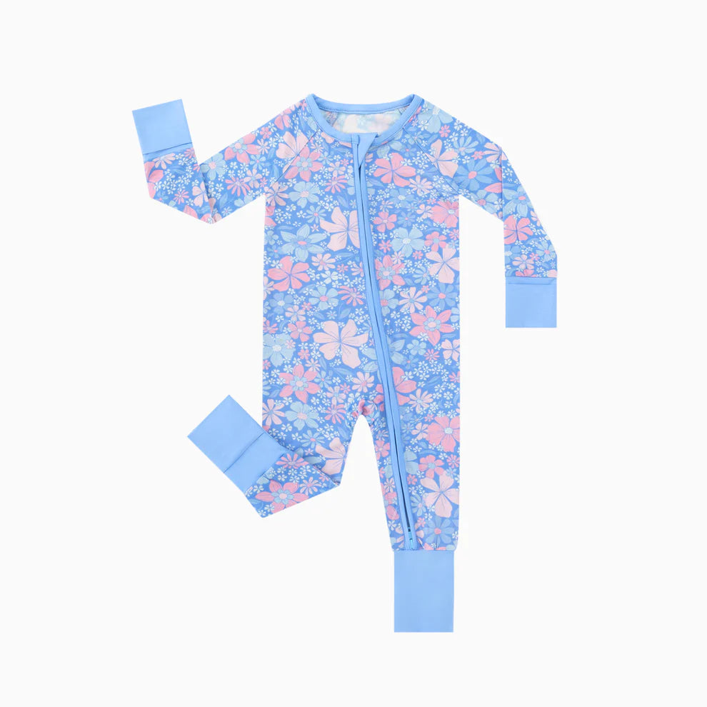 Spring Petal Zipper Romper