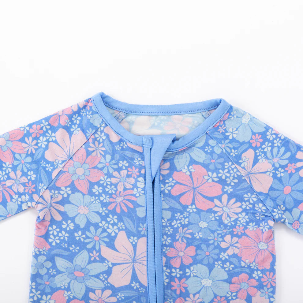 Spring Petal Zipper Romper