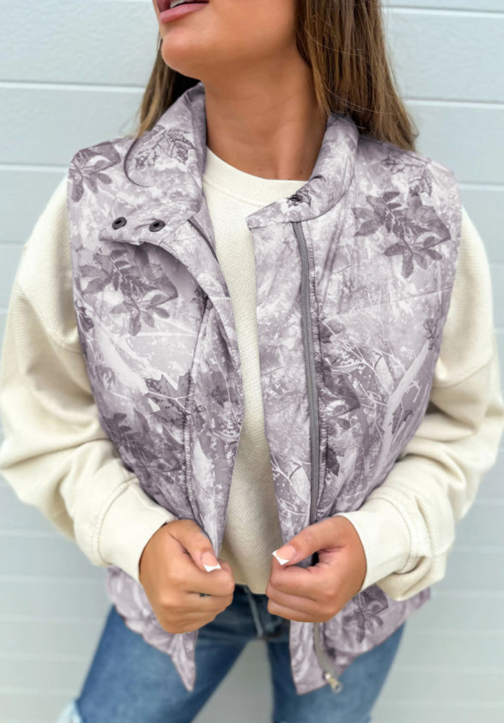 Gray Camo Puffer Vest