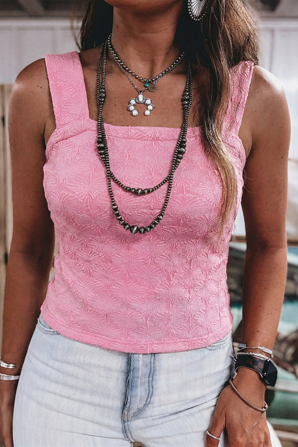 Square Neck Slim Tank Top