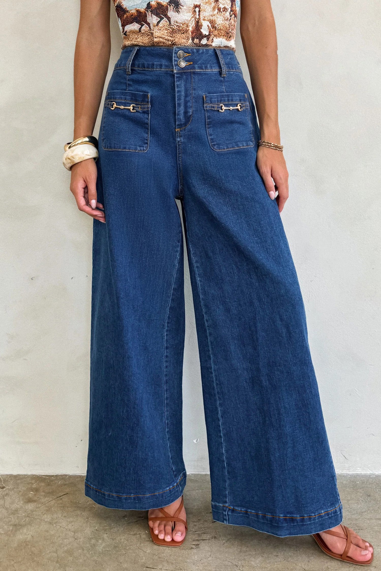 Wide Leg Denim Pants