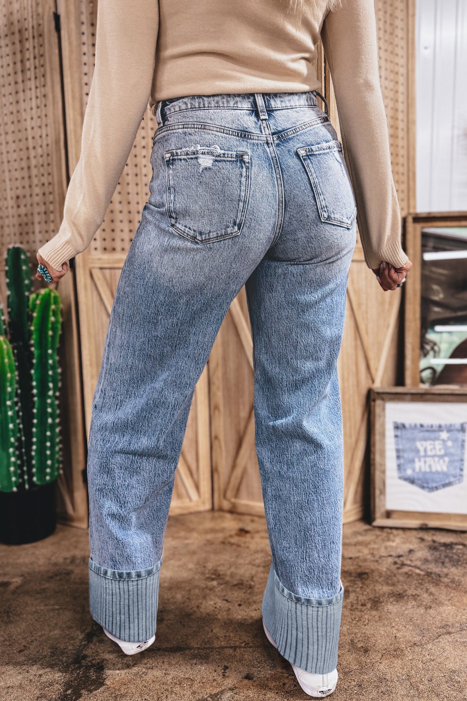 Classic Cuffed Straight Denim
